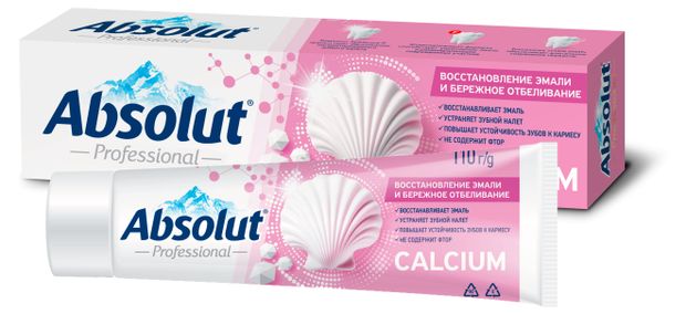 Зубная паста ABSOLUT Professional CALCIUM Восстановление 110 г 155₽