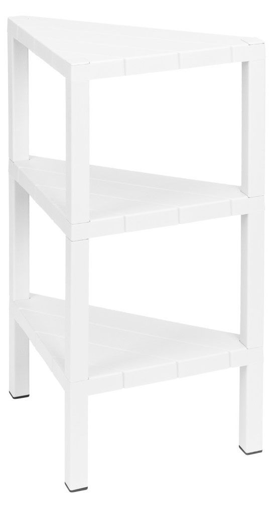 Этажерка Этажерка Econova Nature угловая 3 полки белая, 330х330х725 мм