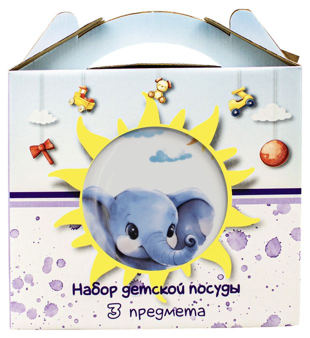 Набор детской посуды Дулевский фарфор Слоник, 3 предмета