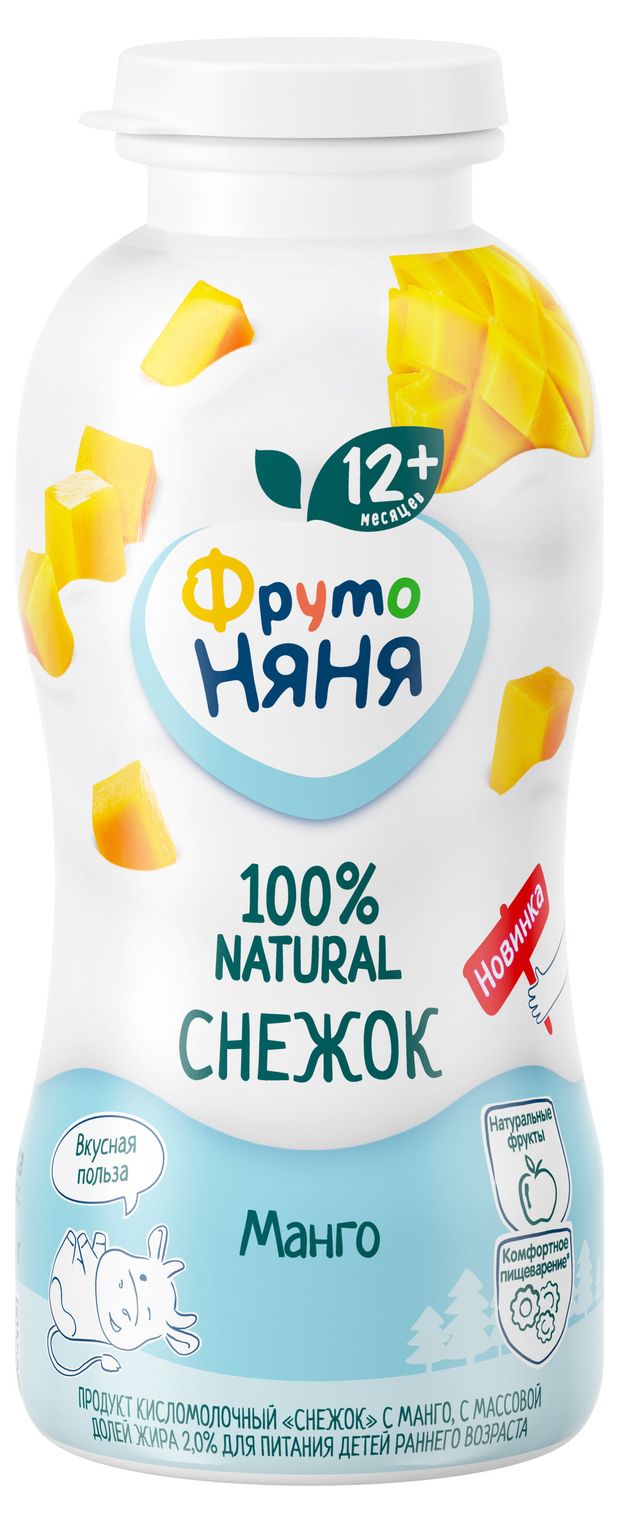 Молочные продукты, яйца Снежок ФрутоНяня манго 2,0% c 12 мес., 200 г