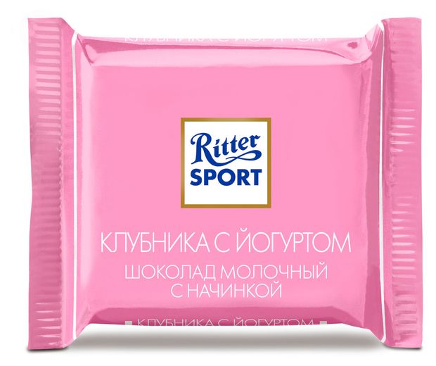 Шоколад молочный Ritter Sport Клубника с йогуртом, 16,7 г