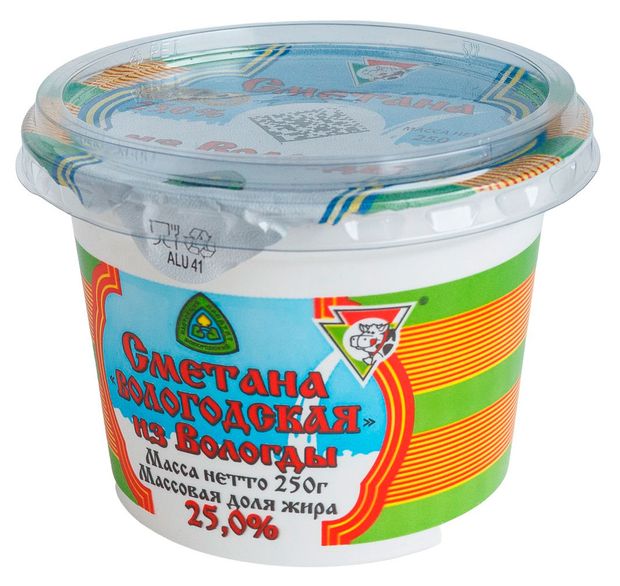 Сметана Из Вологды 25% БЗМЖ, 250 г