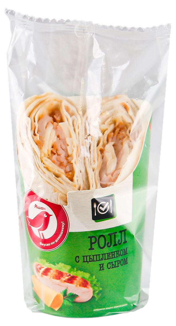 Ролл АШАН Красная птица с цыплёнком и сыром 170 г 185₽