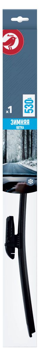 Щетка стеклоочистителя АШАН Красная птица бескаркасная зимняя с плоским спойлером 53 см 500₽