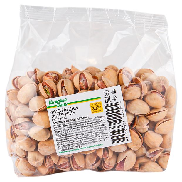 Фисташки Каждый день жареные соленые 300 г 407₽