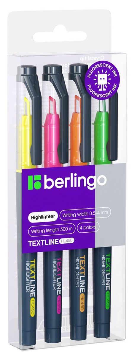 Набор текстовыделителей Berlingo Textline HL450, 4 цвета