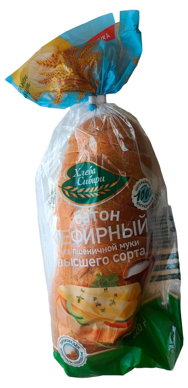 Батон Хлеба Сибири Кефирный нарезка, 320 г