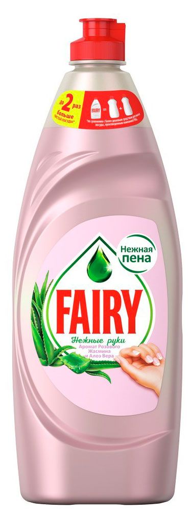 Средство для мытья посуды Fairy Нежные руки розовый жасмин и алоэ вера 650 мл 180₽