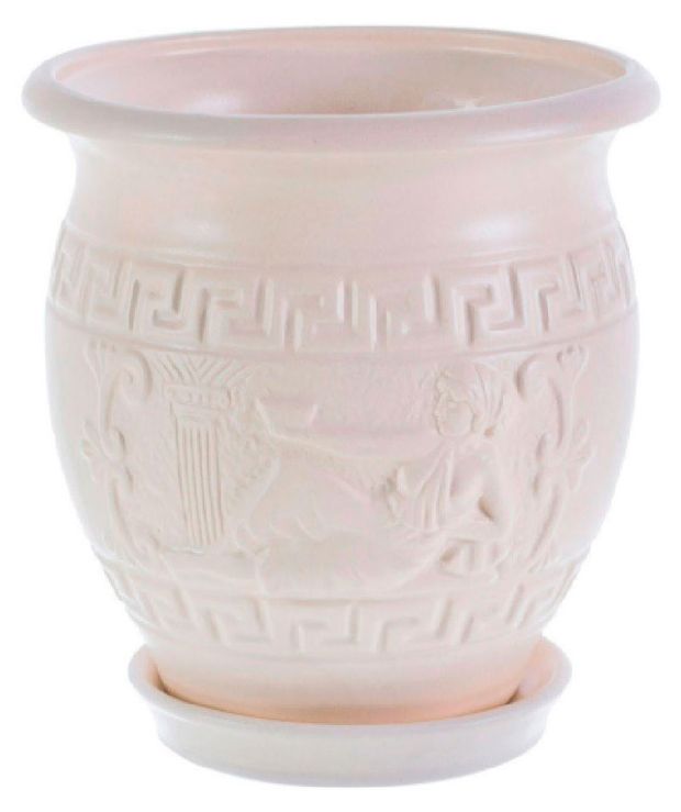 Горшок керамический Котовский Фаянс Олимпия белый, 26 см