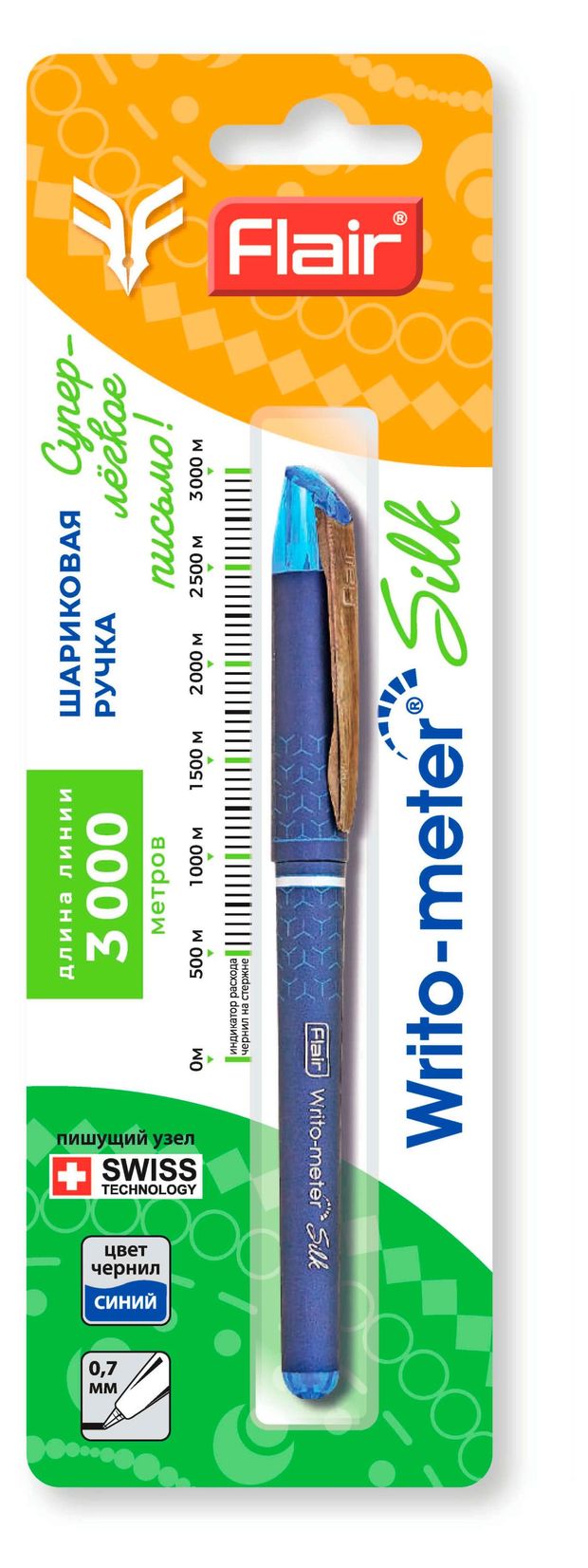 Ручка шариковая Flair Writo-meter 07 мм синяя 100₽
