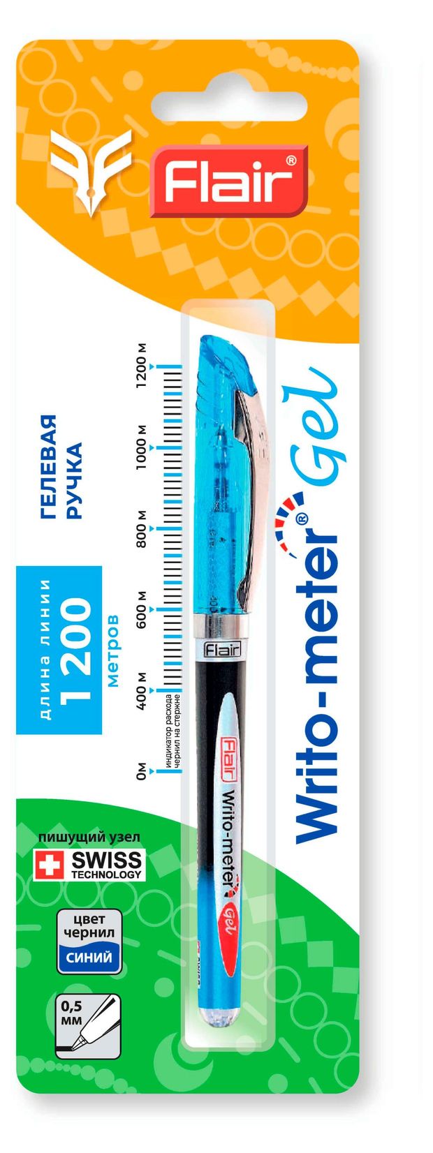 Ручка гелевая Flair Writo-meter 05 мм синяя 100₽