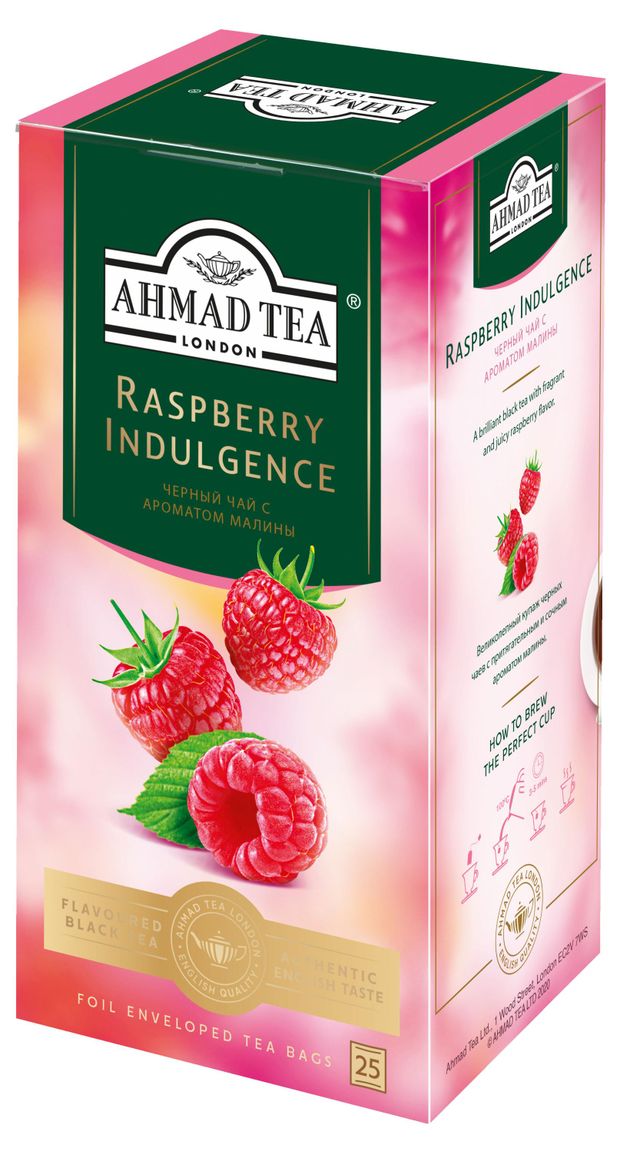 Чай, кофе, горячие напитки Чай черный Ahmad Tea Малиновое лакомство, 25x1,5 г