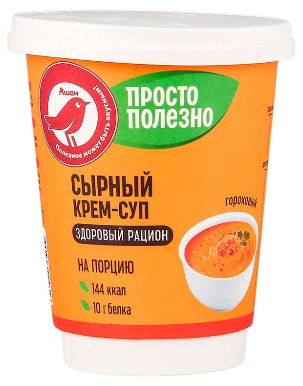 Крем-суп быстрого приготовления АШАН Красная птица Гороховый Сырный, 50 г