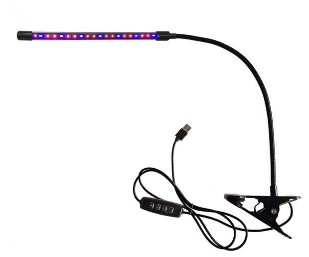 Светильник для растений ECOTEC на прищепке с пультом и таймером, 10 Вт