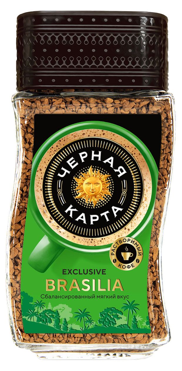 Кофе растворимый Черная Карта Brasilia сублимированный, 95 г