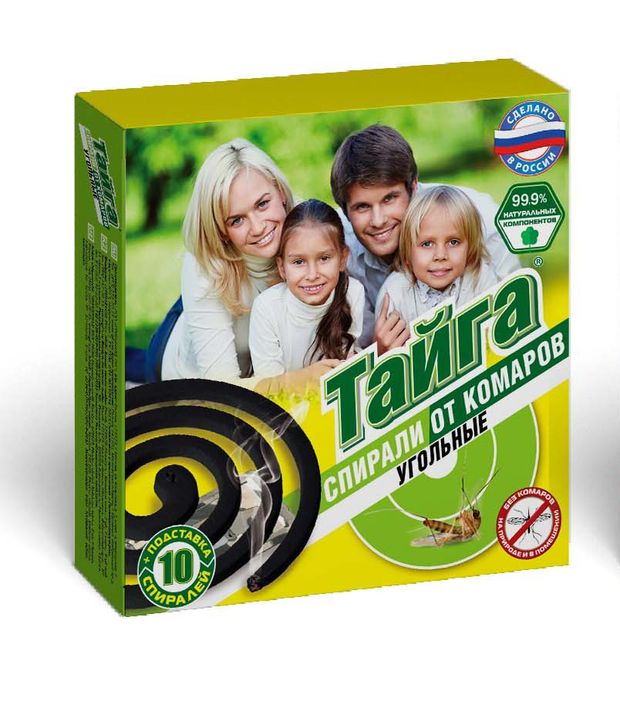 Спирали от комаров Тайга угольные 10 шт 50₽