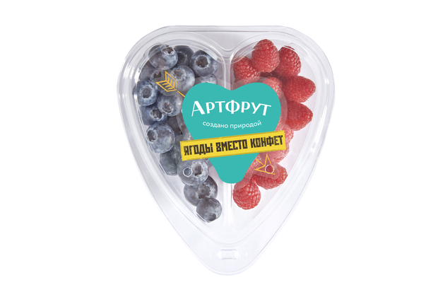 Ягодный микс Артфрут Сердце голубика-малина, 250 г