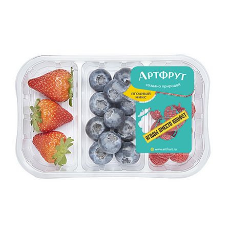 Ягодный микс Артфрут голубика-малина-клубника, 150 г