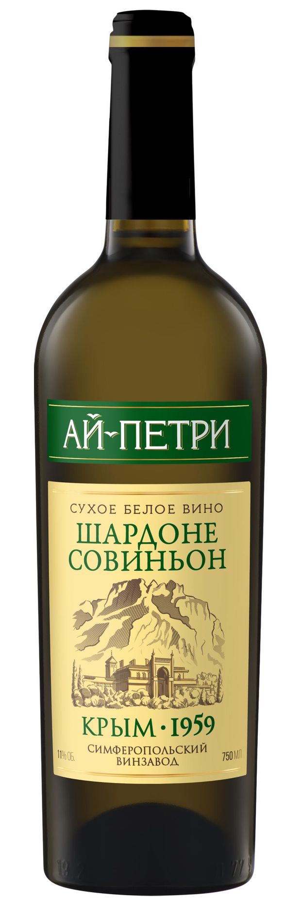 Вино Ай-Петри Шардоне совиньон белое сухое Россия, 0,75 л