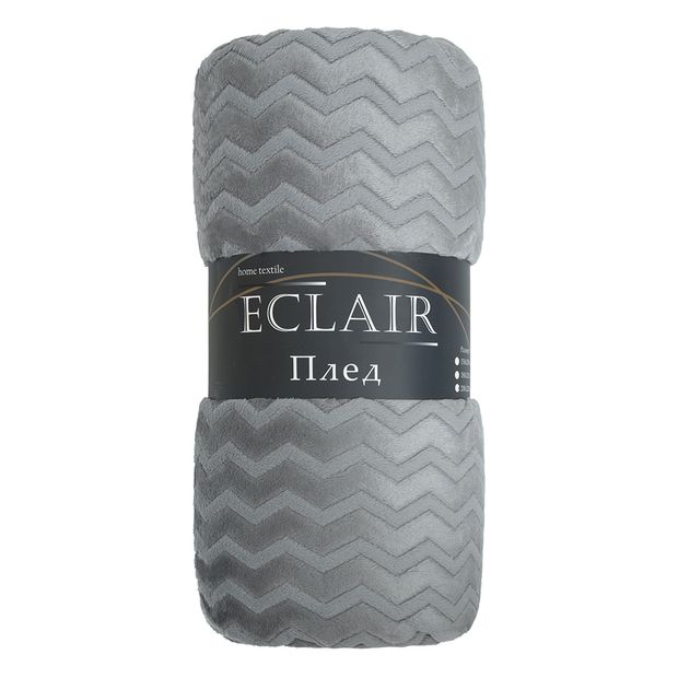 фото Плед eclair sonata фланелевый зигзаг серый, 200х220 см