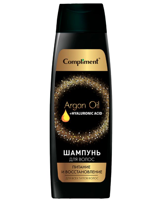 фото Шампунь для волос compliment argan oil+ hyaluronic acid питание и восстановление, 400 мл