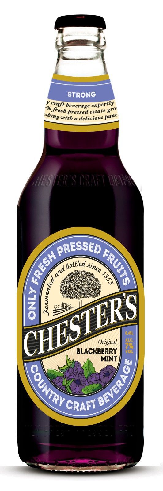 Пивной напиток Chester's Ежевика и мята фильтрованный, 0,45 л