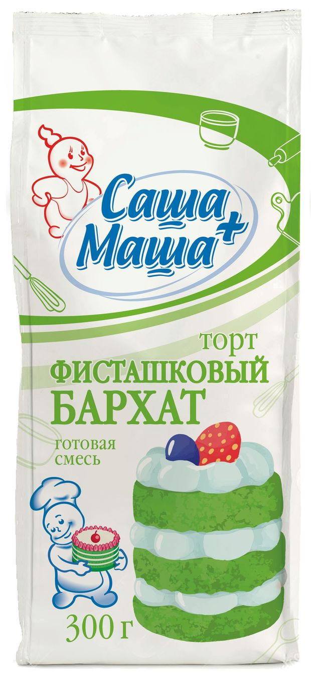 Смесь для выпечки Саша+Маша Торт фисташковый бархат, 300 г