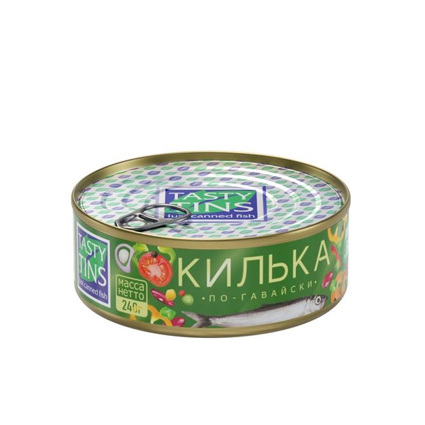 Килька обжаренная Tasty Tins По-гавайски в томатном соусе, 240 г