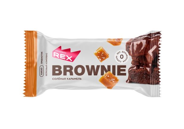 Спорт и отдых Пирожное протеиновое Protein Rex Брауни соленая карамель, 50 г