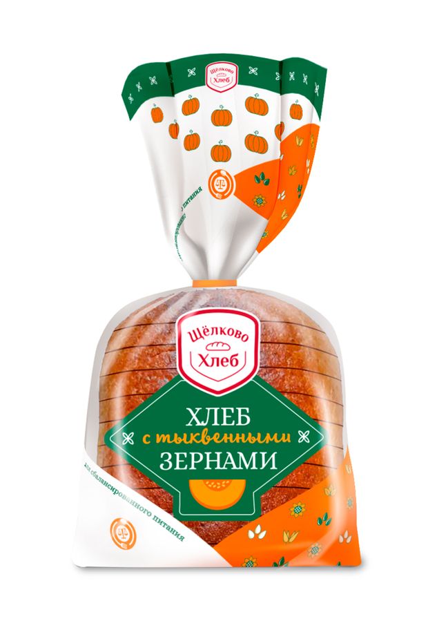 Хлеб пшеничный Щелковохлеб с тыквенными зернами нарезка, 300 г