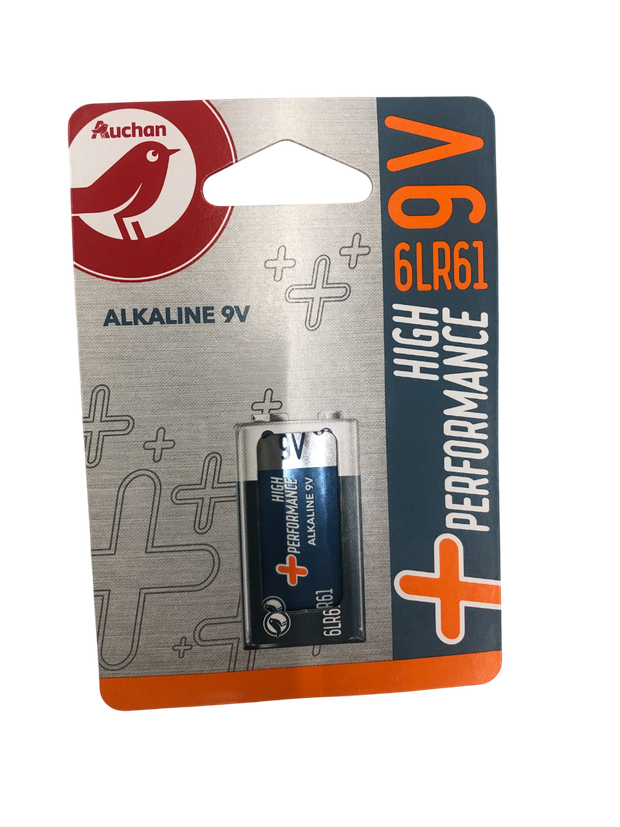 Батарейка АШАН Красная птица Alkaline 9V алкалиновая High Performance 6LR61 1 шт 63₽