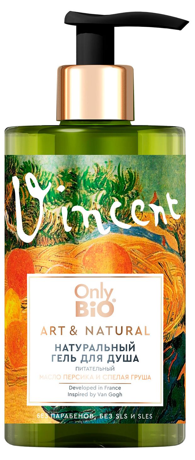 Гель для душа Only Bio Art & Natural Питательный Масло персика и спелая груша серии, 420 мл