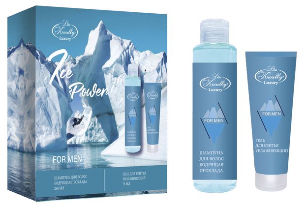 Набор подарочный Liss Kroully, шампунь для волос 260 мл + гель для бритья 75 мл