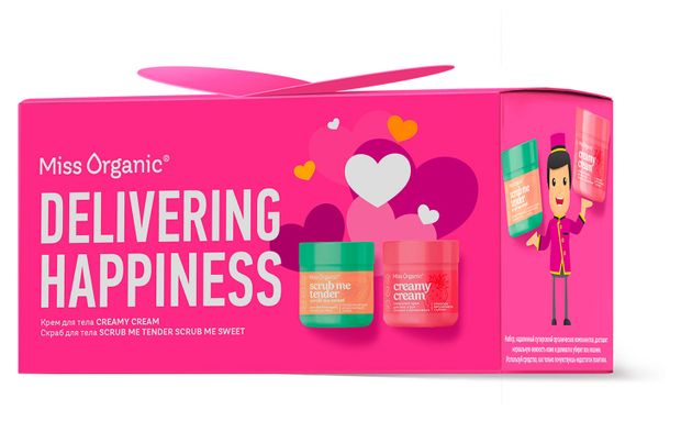 Набор подарочный Miss Organic 82 Delivering Happiness Скраб 140 мл + Крем для тела 140 мл