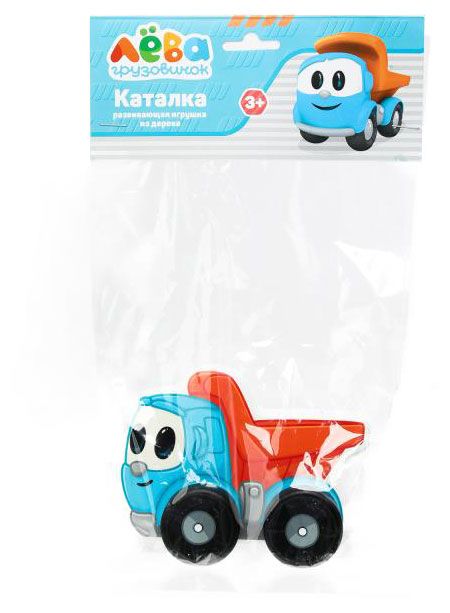 Игрушка развивающая Буратино Деревянная каталка Грузовичок Лёва