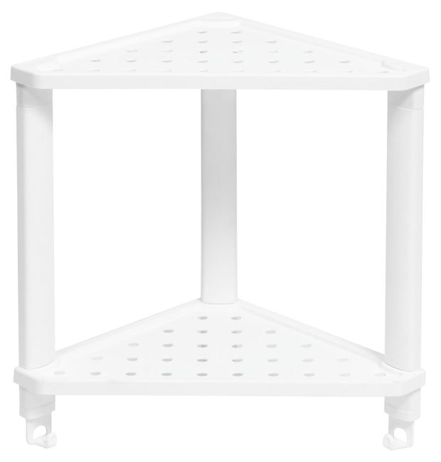 Полка угловая Violet Vikea подвесная 2-х ярусная белая, 365х260х380 мм