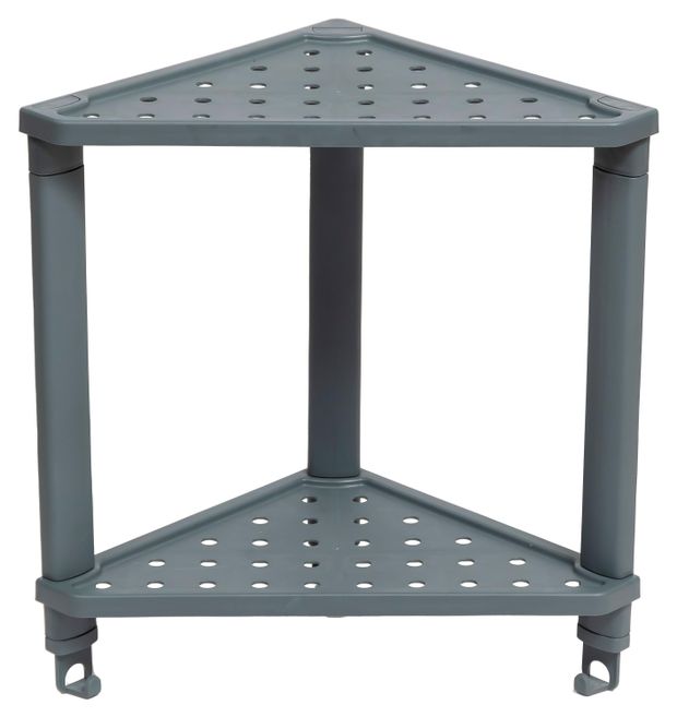 Полка угловая Violet Vikea подвесная 2-х ярусная серая, 365х260х380 мм