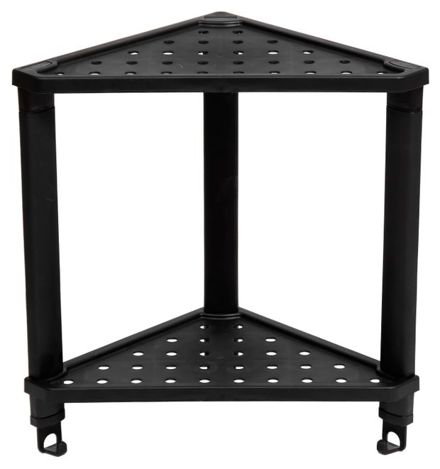 Полка угловая Violet Vikea подвесная 2-х ярусная черная, 365х260х380 мм