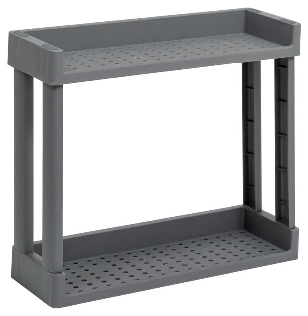 Полка навесная Violet Vikea 2-х ярусная серая, 395х130х345 мм