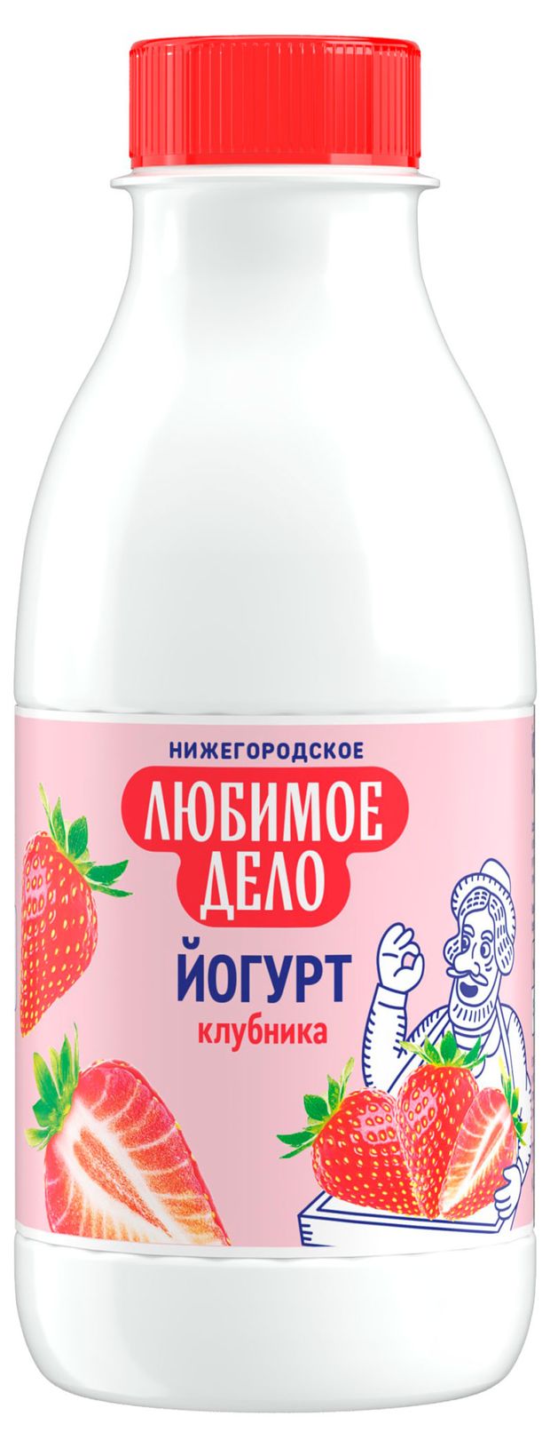 Йогурт питьевой Любимое дело с клубникой 1,5% БЗМЖ, 420 г