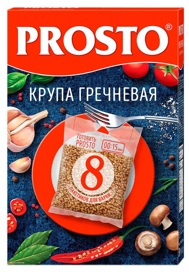 Гречка PROSTO в варочных пакетиках 8 порций 500 г 90₽