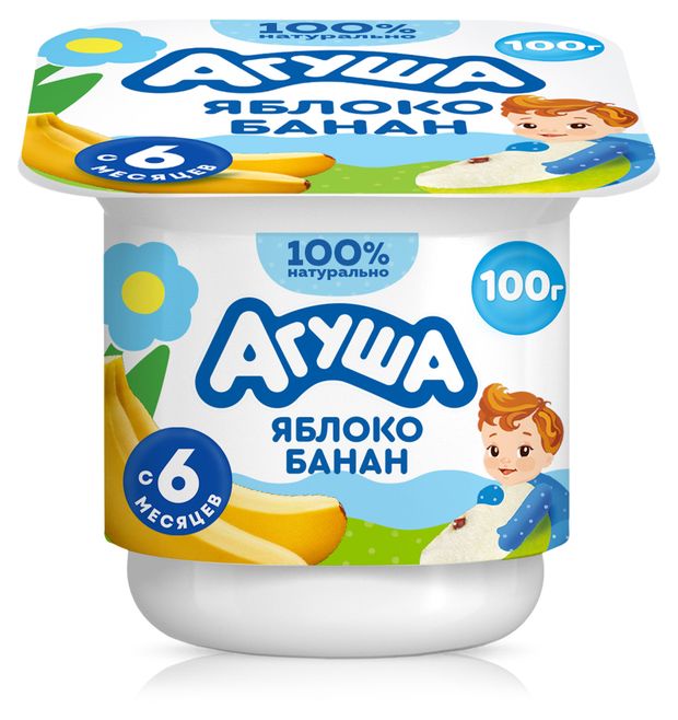 Творог детский Агуша фруктовый яблоко-банан 3,9%, 100 г