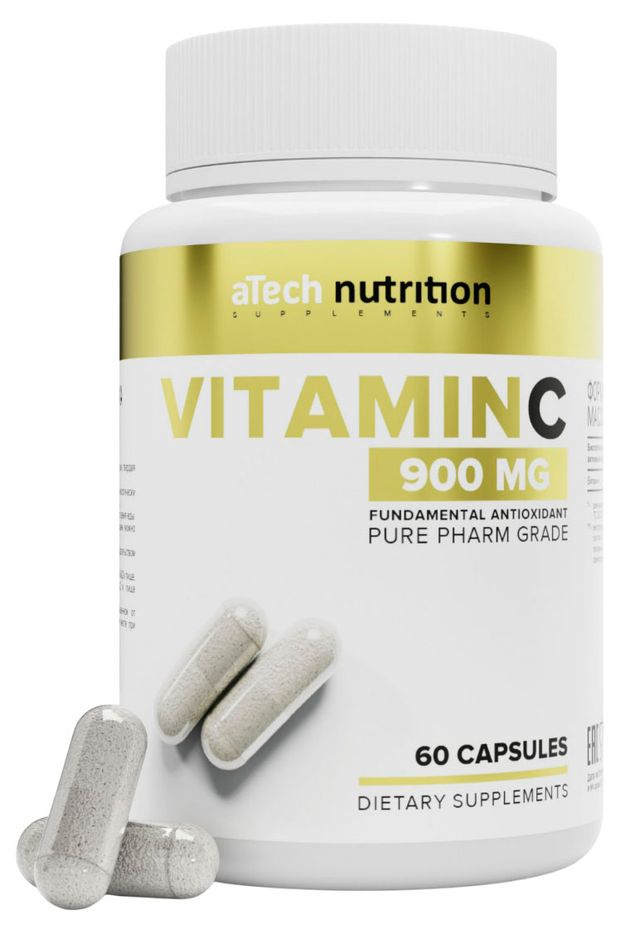 Витамин C aTech Nutrition 900 мг, 60 капсул