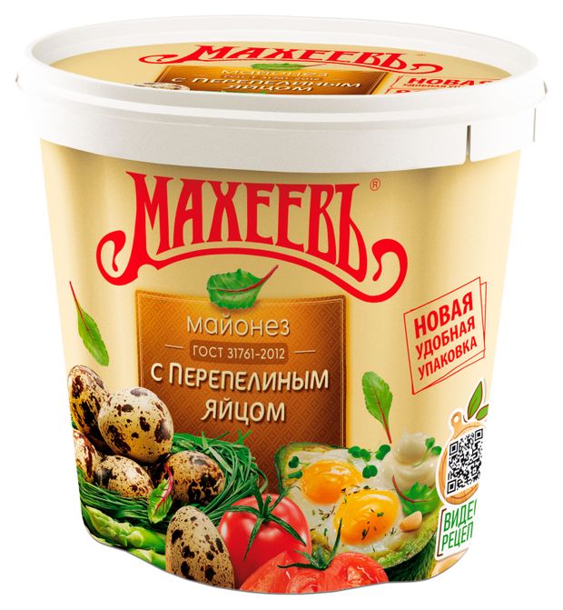 Майонез Махеевъ С перепелиным яйцом 505 800 г 195₽