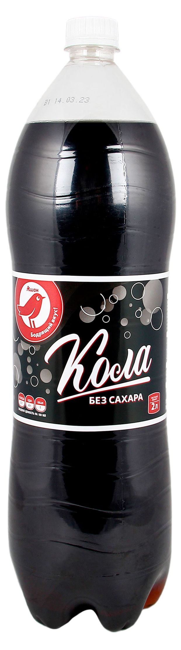 Кола АШАН Красная птица без сахара 2 л 90₽
