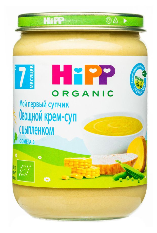 Крем-суп HiPP Органик с цыпленком с 7 мес 190 г 250₽