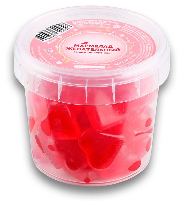 Мармелад жевательный АШАН Красная птица Сердечки, 250 г