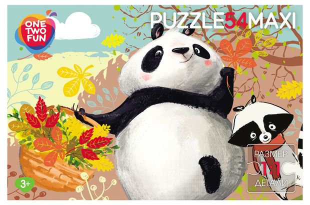 Пазл для детей ONE TWO FUN Макси звери 54 элементов в ассортименте 180₽