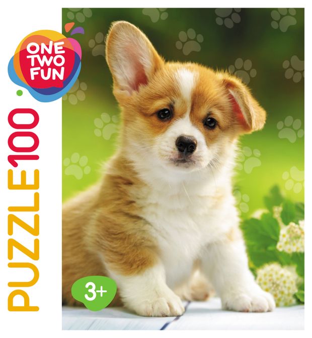 Игрушки  Ашан Пазл детский ONE TWO FUN Животные, 100 элементов в ассортименте