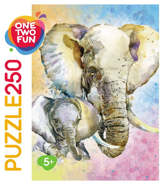 Пазл детский ONE TWO FUN Животные, 250 элементов в ассортименте